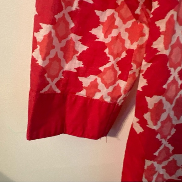 Caribbean Joe Women’s Tunic Top Blouse Size Small Swim Cover Up Pink White - Picture 5 of 9